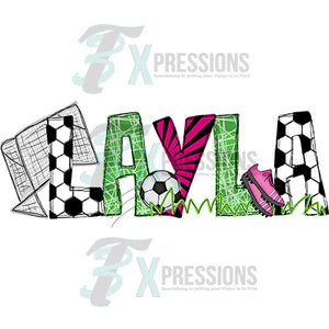 Personalized Soccer Name Pink