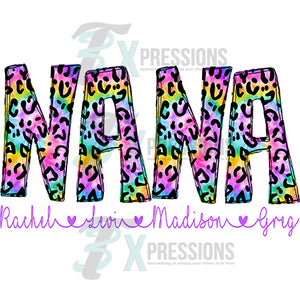 Personalized Tie Dye Name with names under