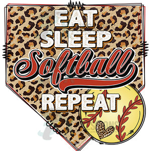 Eat Sleep softball repeat