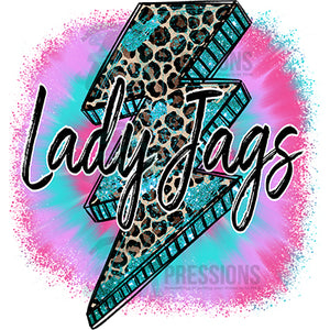 Personalized Teal and Pink lightning bolt
