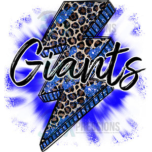 Personalized Royal Blue and White lightning bolt