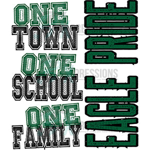 Personalized Green One Town One School One Family