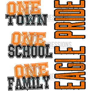 Personalized Orange One Town One School One Family