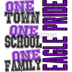 Personalized Purple One Town One School One Family