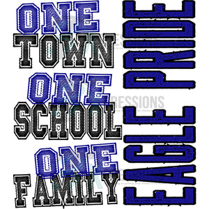 Personalized Blue One Town One School One Family