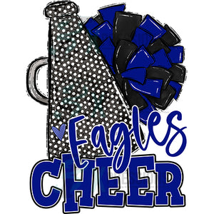 Personalized Blue and Black Cheer