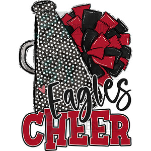 Personalized Red and black Cheer