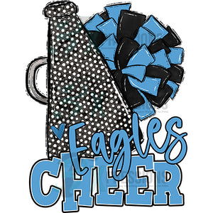 Personalized Light Blue  and Black Cheer