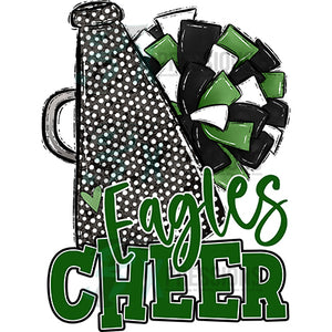 Personalized Green and Black Cheer