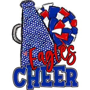 Personalized Red White and Blue Cheer