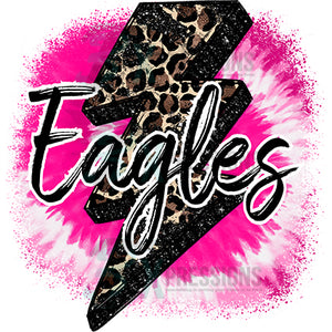 Personalized Tie dye lightning pink and black