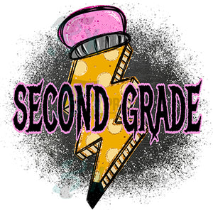 Second Grade Pencil Lightning Bolt