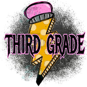 Third Grade Pencil Lightning Bolt