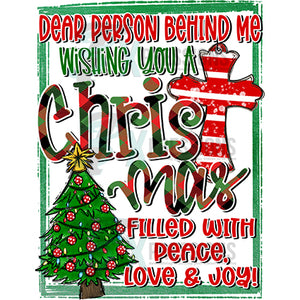 Dear Person Behind me Christmas Version