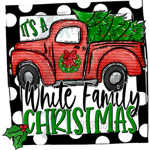 Personalized Family Christmas truck with frame
