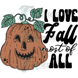 I Love Fall Most of All Pumpkin