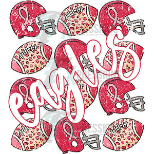 Personalized Pink Breast Cancer Vintage Football Helmets and balls