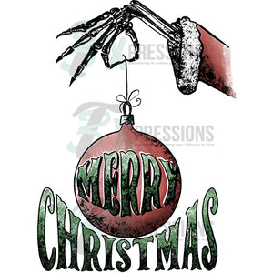 Merry Christmas skeleton hand