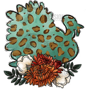 LEopard Turkey with Flowers