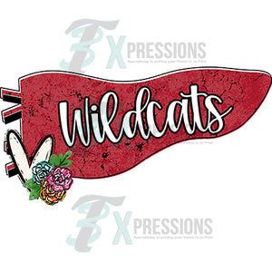 Personalized Red Distressed  Pennant