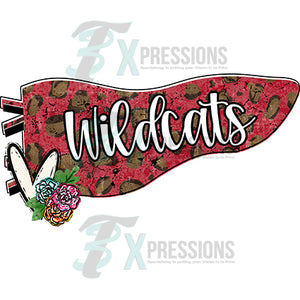 Personalized red Leopard  Pennant