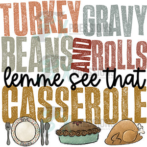 Turkey Gravy BeansRolls Thanksgiving