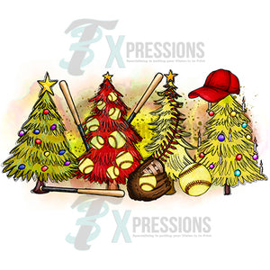 Softball Christmas Trees