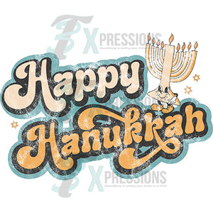 Happy Hanukkah distressed