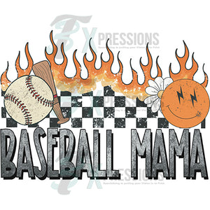 Baseball Mama flames