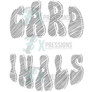 Personalized Sketch Mascot Names CARDINALS GRAY WHITE