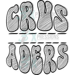 Personalized Sketch Mascot Names CRUSADERS GRAY BLACK