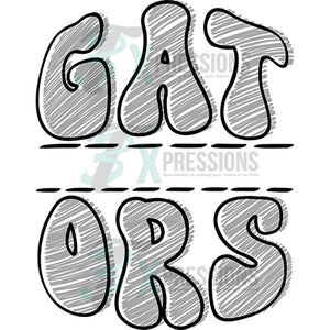 Personalized Sketch Mascot Names GATORS GRAY BLACK