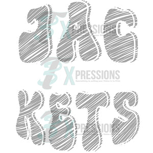 Personalized Sketch Mascot Names JACKETS GRAY WHITE