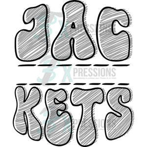 Personalized Sketch Mascot Names JACKETS GRAY BLACK