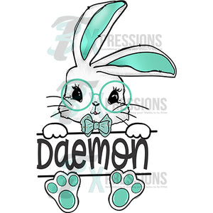 Personalized Green Bunny