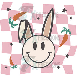 girl Easter smile checkered