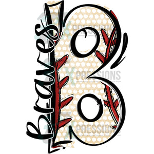 Personalized Baseball Doodle Letter