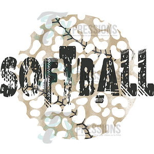Softball Leopard Stitch Distressed