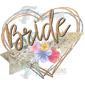 Bride Glitter Heart and Arrow