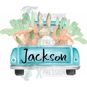 Personalized Blue Easter Truck