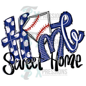Royal Blue Baseball Home sweet Home