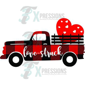 Single Heart Buffalo Plaid Truck - 3T Xpressions