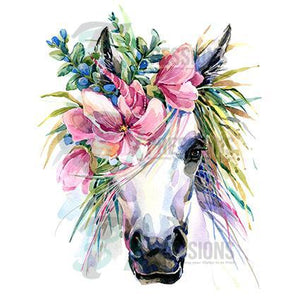 Personalized Floral headpiece horse