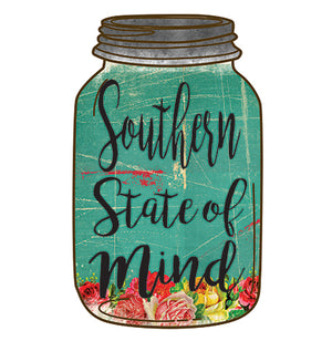 Southern State Of Mind Floral Mason Jar