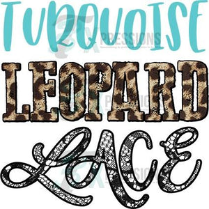 HTV Turquoise Leopard Lace - 3T Xpressions