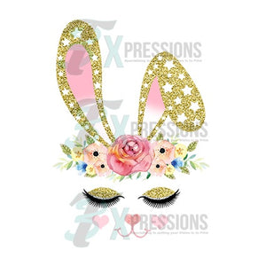 Gold And Pink Bunny Face - 3T Xpressions