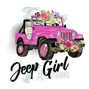 HTV Pink Jeep With Gray Background - 3T Xpressions