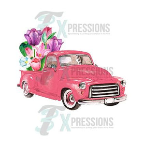HTV Pink Truck With Tulips - 3T Xpressions