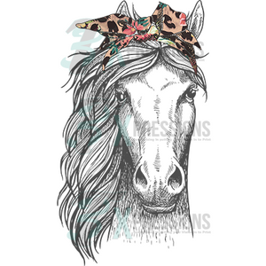 Leopard  Floral Headband Horse
