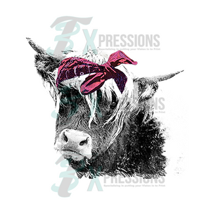 Highland Cow With Bandana - 3T Xpressions